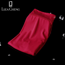 Liza Cheng autumn and winter red festive warm pants leggings trousers cotton wool pants can wear boots LD00016