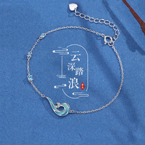 Ancient style Hanfu 925 sterling silver bracelet female Summer Girl Chinese style ins niche design simple girlfriends birthday gift