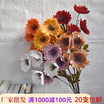 Wedding simulation flower big fireworks wedding hall decoration new big single flower fake flower big poppy flower