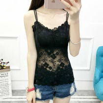 Camcorder vest female trampoline clothes cover belly with chest pad beauty back with sexy lace sleeveless breast base shirt tide