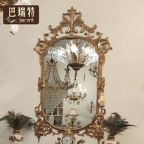 Barrett hot-selling Italian Baroque heavy industry luxury all-copper entrance mirror Retro heavy industry carved gold mirror