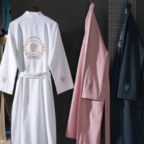 Five-star hotel bathrobe Female long cotton towel Yukata Japanese style nightgown Male couple one-on-one shot 2