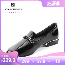 Laspampas 2019 new counter First layer cowhide low heel Casual loafers