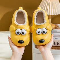 Baby cotton slippers bag with boys cartoon autumn and winter girls home indoor non-slip waterproof childrens winter cotton shoes
