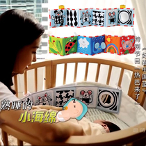 Baby color black and white bed fence drop pad Protective touch multi-functional early education cloth book Baby toy 0-1 years old