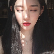 Simple meniscus short earrings 925 sterling silver plated platinum earrings simple personality stud necklace gift