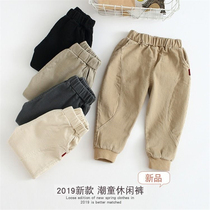 Boy pants 2021 new wave children clothing spring autumn baby foreign air casual long pants Korean version of children tooling pants