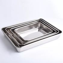 304 stainless steel towel pan deep non-magnetic multi-purpose rectangular plate tray square plate flat bottom plate steaming plate steamer baking plate
