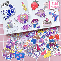 35 Korean ins cute cartoon girl heart account notebook sticker mobile phone case thermos cup decorative stickers