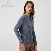 Chunzhu spring new round neck pullover cashmere sweater women thick warm base sweater twisted sweater women