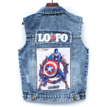 Childrens clothing denim vest boys Cowboy Spring and Autumn New 2021 childrens big version of the horse clip big child vest coat autumn