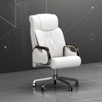 Fashion Boss Chair President Office Chair Home White Genuine Leather Manager Chair Can Lie Large Class Chair Club Guest Chair