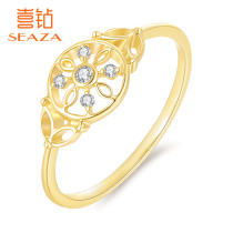 Xia Diamond Yellow 18K gold diamond ring female fashion personality female ring real diamond fashion ring birthday to send girlfriends