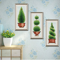 ABV Old three pure cotton cross stitch precision printing fresh novice simple green plant triple landscape hope tree