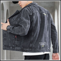 2022 spring new black denim jacket mens 100 hitch fashion handsome mens jacket spring dress jacket clothes man