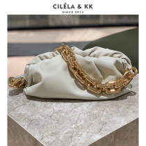 Pleated cloud bag niche design thick chain bag 2021 new fashion leather womens bag shoulder armpit bag womens summer