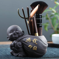Tea pet tea table ornaments high-end Zen little monk can raise wealth purple sand creative tea ceremony six gentlemen tea set accessories