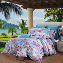 (Clearance spike) Fuana Saint Flower Tencel Four-piece Lyocell Fiber quilt cover Sheets Double 1 8m