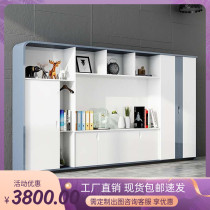 Baking Varnish Office Cabinet General Manager Room Background Cabinet Bookcase Customizable Modern Light Lavish Storage Information Cabinet Hot Sell