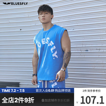 Fitness Sport Vest Mens New Pint Sweat Sweat Quick Dry Kan Shoulder Sleeveless Printed T-shirt Running Training Short Sleeve Blouse