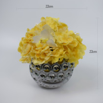 Simply modern daughter study TV cabinet desktop yellow embroidery ball vase fixture simulation flower simulation flower simulation