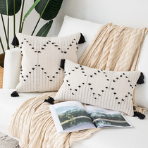 Tassel pillow Nordic style ins living room pillow cushion waist pillow case sofa pillow case square pillow