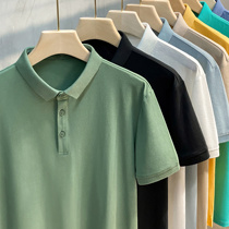 2021 new mens high-end solid color polo shirt short sleeve T-shirt mens summer clothes lapel collar trend Korean version