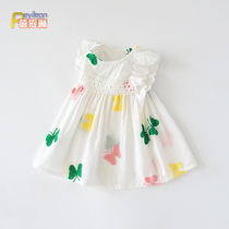 0 a 1-3 year old half baby girl short sleeve dress baby summer dress foreign Summer 2 cotton princess skirt 4
