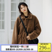 PSO Brand solid-color cashmere lapel casual jacket mens lovers winter thickened lamb hair coat tide