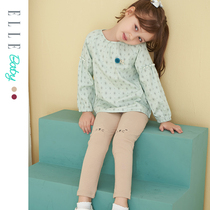 Elle baby Girls leggings Spring and Autumn thin trousers outer wear Western style childrens cotton stretch casual pants