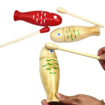 Early education toys Orff percussion instrument wood fish nursery music teaching aids Colour wood resounding and logs