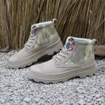 Spring and summer mens suede leather high-top outdoor casual mens shoes wear-resistant travel hiking shoes all-match sports shoes Martin shoes