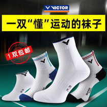 VICTOR victory badminton socks mens sports socks womens professional thickened towel bottom sweat-absorbing breathable basketball cotton