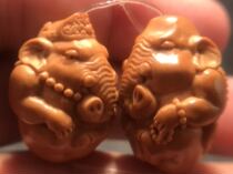 Men and women male and female elephant god baby olive core carving a pair of waist beads with beads to play accessories single seed single grain couple style