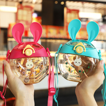 Childrens water Cup ppsu material baby drink cup go out to carry sippy cup donut kettle kindergarten summer
