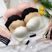 NB underwear small chest big gathering bra light without steel ring thickened half Cup womens underwear adjustment type