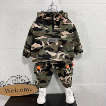 Boys' autumn suit 2022 new foreign style children's fashion street children's clothing boy spring autumn camouflage two-piece set