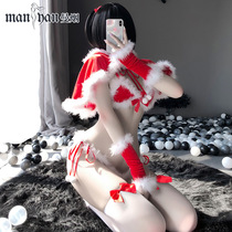 Red Cape Three Point Style Christmas Sweet Lingerie Sexy Lacing Plush Bra With boyfriend Emotional Gifts