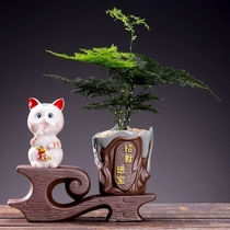 Ornaments home Fortune tree front desk cash register desk indoor living room office desktop creative feng shui lucky cat