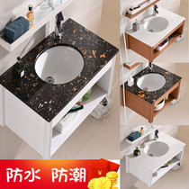 Bathroom wall-mounted washbasin washbasin Marble space aluminum washbasin pool washbasin Household cabinet combination