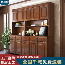 Solid wood shoe cabinet entrance shoe cabinet household door Modern Chinese large capacity living room assembly open foyer cabinet