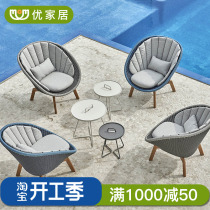 Terrace Outdoor Leisure Table And Chairs Combo Outdoor Patio Fujitsu Chair Tea Table Three Sets Sun Light Room Balcony Single furniture