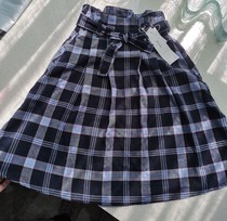 Exit Day Single Idun Jinavv Childrens clothes Women CUHK Childrens students High waist and half body dress Spring Summer Princess Plaid dress