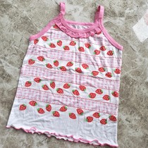 130 Yard Day Single Child Clothing Summer Women Children Strawberry Pure Cotton Harnesses Vest With Undershirt Blouse Pink Breathable