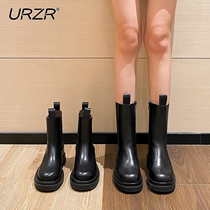 urzr thick-soled Chelsea boots womens 2020 autumn new Martin boots winter plus velvet ins trendy all-match short boots