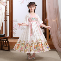 Girl Hanfu Summer Short Sleeve Tang Dress Chinese Wind Boy Dress Girl Princess Dresses Children Retro Slim Fit Dress