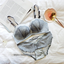 Xianan sexy underwear set female lace thick bra gathers half cup small chest without steel ring non-slip bra