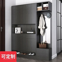 Custom foyer cabinet Shoe cabinet large-capacity storage Simple modern entrance entrance cabinet wall-to-top light luxury