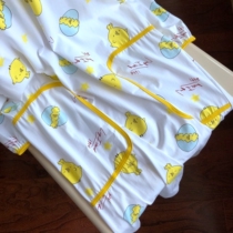 Little Yellow Chicken Print Womens Pajamas Spring and Autumn Print Nightdress-3 22