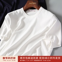 Summer business foundation 16-pin flat knitting machine craft sweater men's white short sleeve round neck T-shirt DAT599